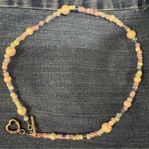 Colorful Beaded Necklace with Pearls